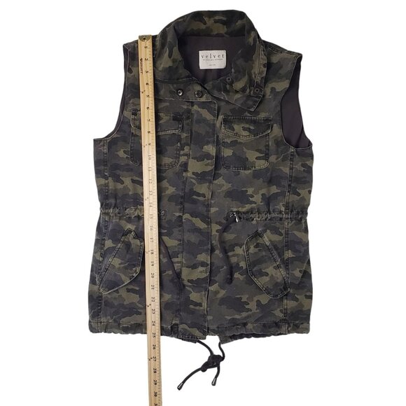 Velvet by Graham & Spencer Blair Cargo Vest Camo Army Grunge Streetwear Size S - Picture 10 of 11